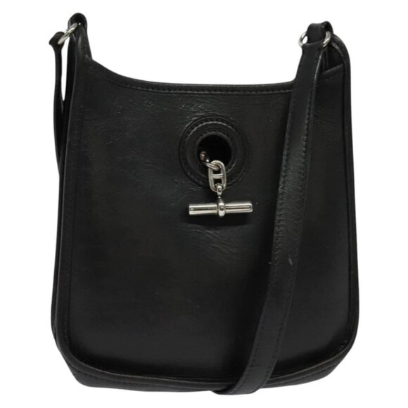 HERMES Vespa TPM Shoulder Bag Leather Black - Picture 1 of 16